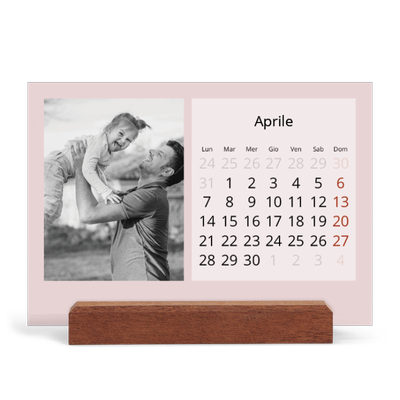 Calendario con supporto in legno orizzontale  — Neo Scandi [Aprile]