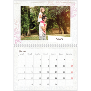 Calendario A4 Doppio — Carta da regalo floreale