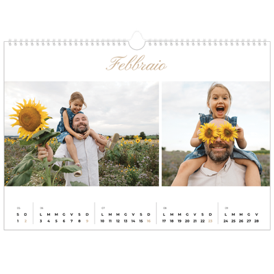Calendario A3 orizzontale  — Scatole con strisce fotografiche [Febbraio]