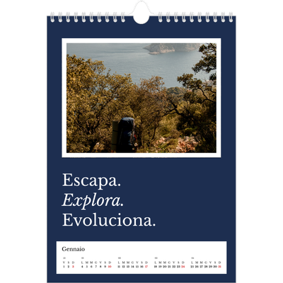 Calendario personalizzato A4 — Terra editoriale [Gennaio]