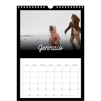 Calendario personalizzato A4 — Minimale nero