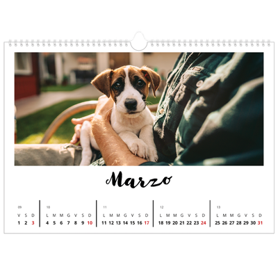 Calendario A3 orizzontale  — Scritto a mano [Marzo]