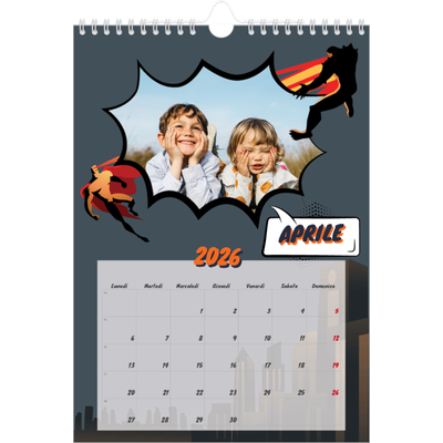 Calendario personalizzato A4 — Fumetti [Aprile]
