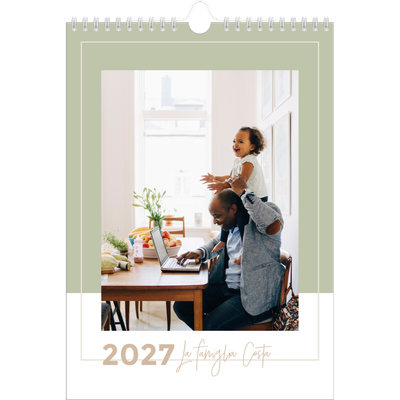 Calendario famiglia A4 verticale — Calendario cornici color terra - Famiglia di 5 [copertina]