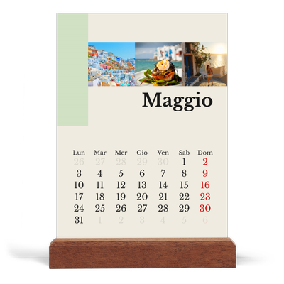 Calendario con supporto in legno verticale  — Vedute del mondo [copertina]