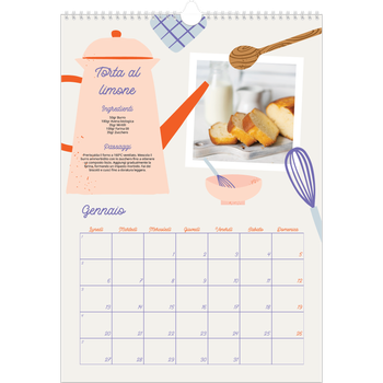 Calendario personalizzato A3 — Un anno di ricette