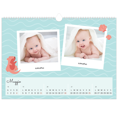 Calendario A3 orizzontale  — Animali carini [copertina]