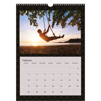 Calendario A3 verticale — Geometrico [Febbraio]