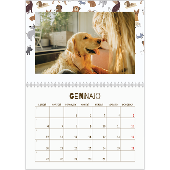 Calendario A4 Doppio — Cucciolo giocherellone