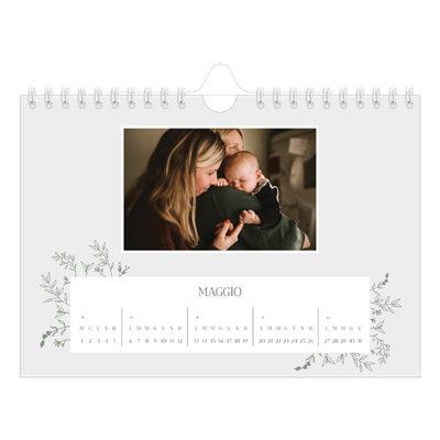 Calendario fotografico A5 — Fiori disegnati a mano [copertina]