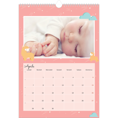 Calendario A3 verticale — Animali carini [Aprile]