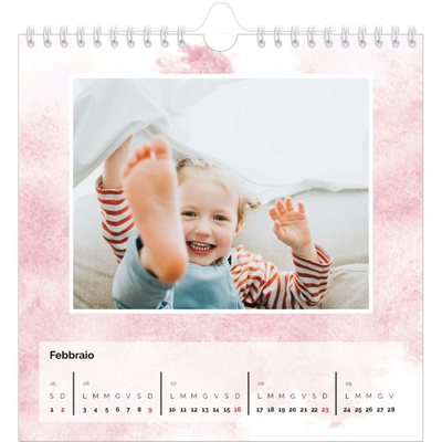 Calendari quadrati — Sfondi ad acquerello [Febbraio]