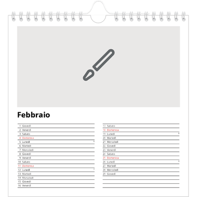 Calendari quadrati — Disegna il tuo prodotto [Febbraio]
