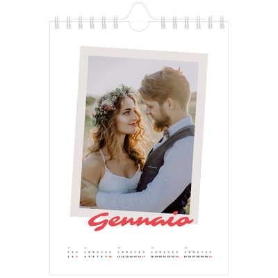 Calendario fotografico A5 — Firmato in cremisi [Gennaio]