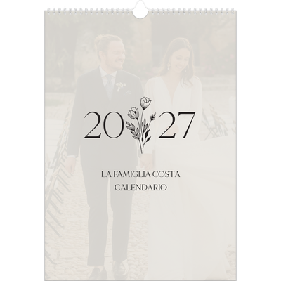 Calendario A3 verticale — Iniziali in fiore [copertina]