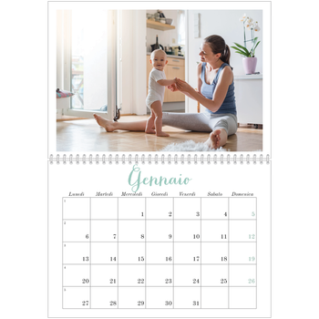 Calendario A4 Doppio — Ciao mondo