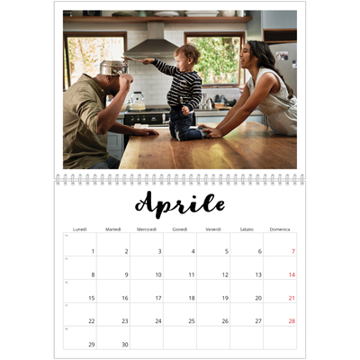 Calendario A4 Doppio — Scritto a mano [Aprile]