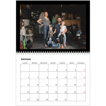 Calendario A4 Doppio — Margine nero