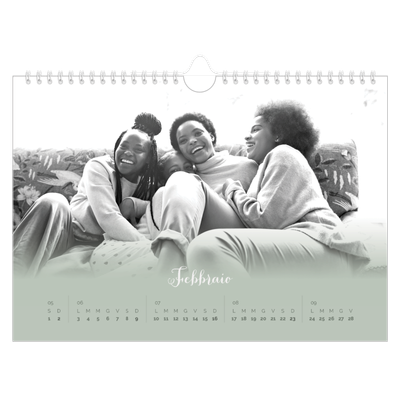 Calendario fotografico A4 — Verde nebbioso [Febbraio]
