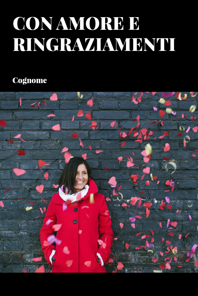 Biglietti di ringraziamento — Intestazione nera