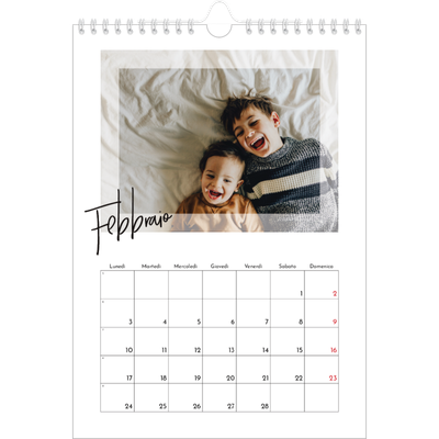 Calendario personalizzato A4 — Cornice trasparente [Febbraio]