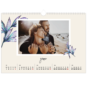 Calendario Fotografico A3 Orizzontale — Fiori dipinti