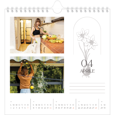 Calendari quadrati — Batanico semplice [Aprile]