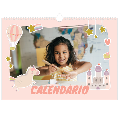 Calendario A3 orizzontale  — Unicorno arcobaleno [copertina]