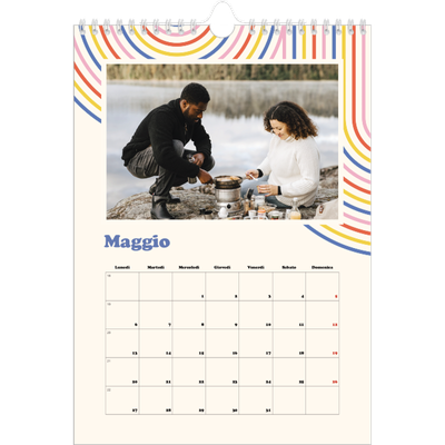 Calendario personalizzato A4 — Strisce retro [copertina]