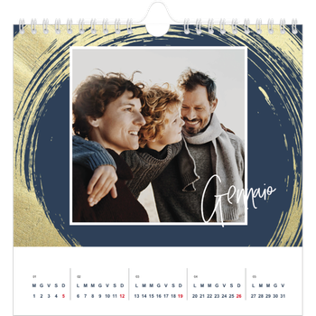 Calendario Fotografico Quadrato — Sfondi spazzolati d'oro