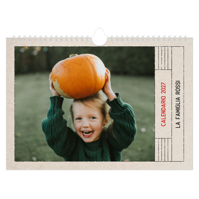 Calendario fotografico A4 — Effetto timbro artigianale [copertina]