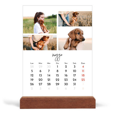 Calendario con supporto in legno verticale  — Disposizioni fotografiche [copertina]