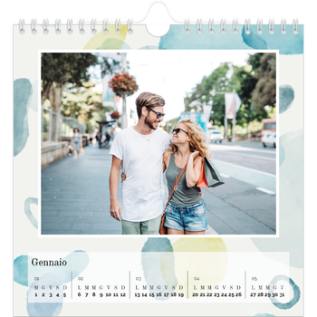Calendario Fotografico Quadrato — Punti ad acquerello