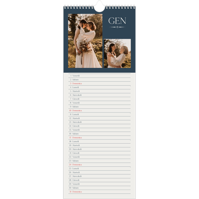 Calendario da cucina  — Ardesia e grazie [Gennaio]