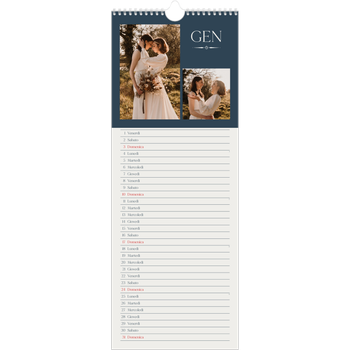 Calendario da cucina (15 x 40 cm) — Ardesia e grazie