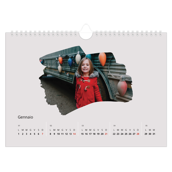 Calendario Fotografico A4 Orizzontale — Foto effetto pennello