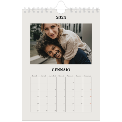 Calendario fotografico A5 — Avorio semplice [Gennaio]