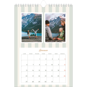 Calendario personalizzato A4 — Scrittura e strisce