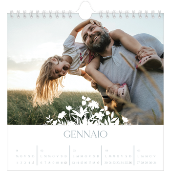 Calendario Fotografico Quadrato — Motivo floreale