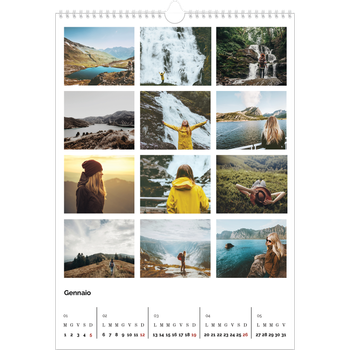 Calendario personalizzato A3 — Griglia fotografica