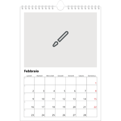 Calendario personalizzato A4 — Disegna il tuo prodotto [Febbraio]