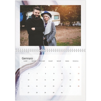 Calendario A4 Doppio — Carta marmorizzata