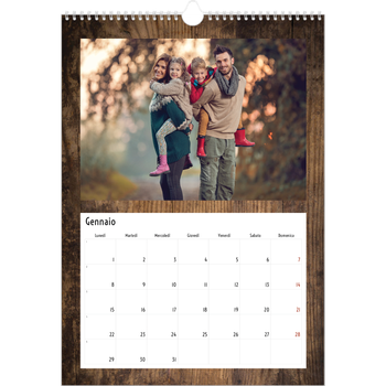 Calendario personalizzato A3 — Legno