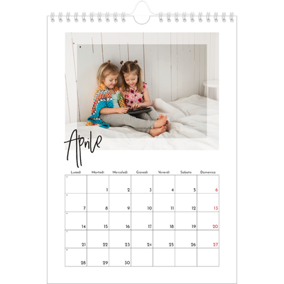 Calendario personalizzato A4 — Cornice trasparente [Aprile]