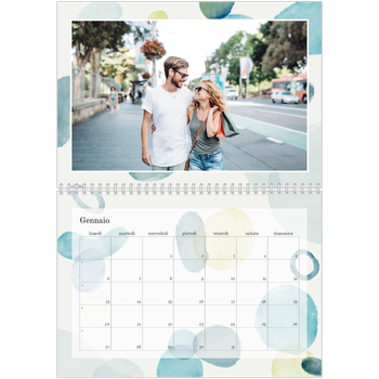 Calendario A4 Doppio — Punti ad acquerello