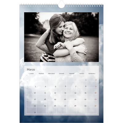 Calendario A3 verticale — Paesaggio nuvoloso [Marzo]