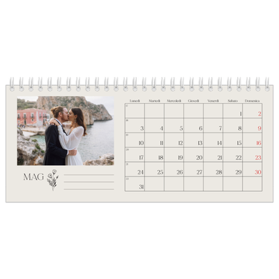 Calendari da tavolo — Iniziali in fiore [Maggio]