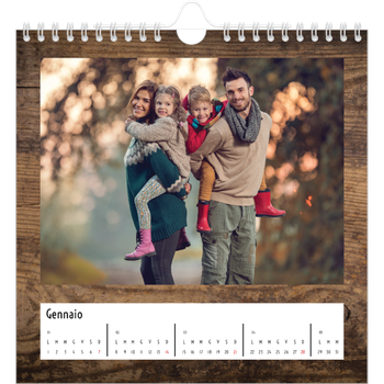 Calendario Fotografico Quadrato — Legno