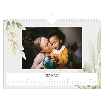 Calendario Fotografico A4 Orizzontale — Spruzzo floreale