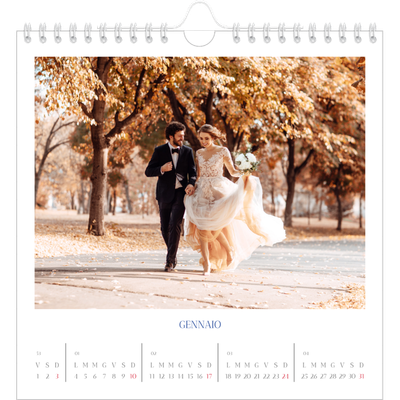 Calendari quadrati — Classico cobalto [Gennaio]
